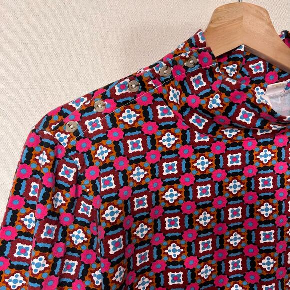 Maeve by Anthropologie Button Shoulder Turtleneck Blouse Top Long Sleeve Shirt - Picture 6 of 10